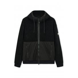 Weekend Offender 3B09 Debden Heavyweight Sherpa Full Zip Soft Polar Hood Fleece Jacket - Black