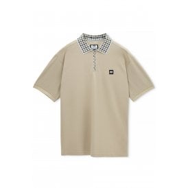 Weekend Offender PO1B03 Tipasa 1/4 Zip Contrast Check Detail Pique Polo Half Sleeve T-Shirt
