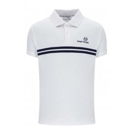 Sergio Tacchini | New Supermac 1140-210 Contrast Double Stripe Polo T-Shirt - White