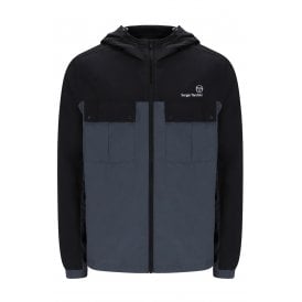 Sergio Tacchini | Alba 1327 Nylon Colour Panel Lightweight Hood Jacket - Black/Turbulence Grey