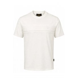 Sergio Tacchini | Tonal Dama 1344 Textured Tonal Chest Stripe Panel Half Sleeve T-Shirt - Gardenia/Gardenia