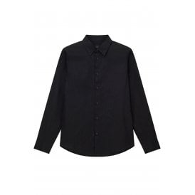 Armani Exchange | AX XM001587 AF166319 All-over Repeat Tonal Logo Pattern Print Long Sleeve Shirt - Black
