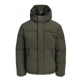 Jack Jones Esoho 8862 Quilted Hood Puffer Jacket - Rosin Green