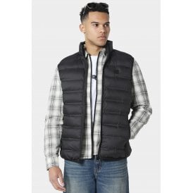 Police Setrail Lightweight Quilted Small 'P' Emblem Metal Logo Funnel Neck Sleeveless Gilet - Black