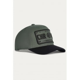 Christian Rose | CR064 Iconic II Contrast Trucker Snapback Baseball Cap - Olive/Black