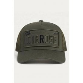 Christian Rose | CR024 Two Tone 'R' Private Plate Trucker Mesh Baseball Cap
